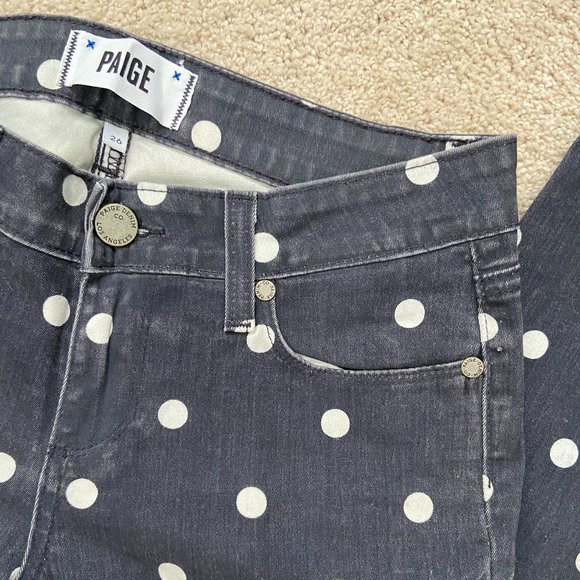 Like new Paige black with white dot verdugo skinny jeans size 26 - Picture 3 of 7